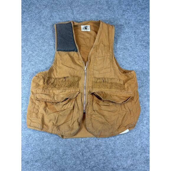 Vintage 90s Black Sheep Vest Men Large Brown Full Zip Utility Outdoor Fishing - Picture 3 of 9